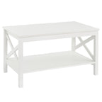 Table basse à deux niveaux avec étagère