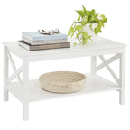 Table basse à deux niveaux avec étagère