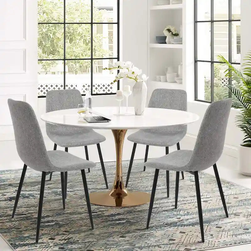 Chaises de salle à manger modernes rembourrées en tissu (lot de 4) - 34x18x18