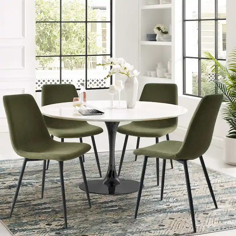 Chaises de salle à manger modernes rembourrées en tissu (lot de 4) - 34x18x18