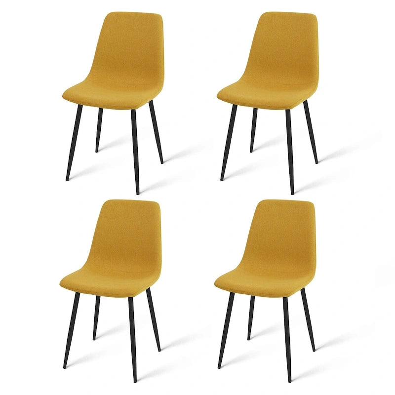 Chaises de salle à manger modernes rembourrées en tissu (lot de 4) - 34x18x18