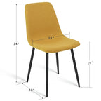Chaises de salle à manger modernes rembourrées en tissu (lot de 4) - 34x18x18