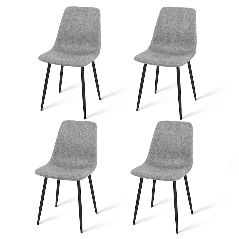 Chaises de salle à manger modernes rembourrées en tissu (lot de 4) - 34x18x18