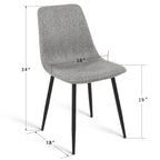 Chaises de salle à manger modernes rembourrées en tissu (lot de 4) - 34x18x18