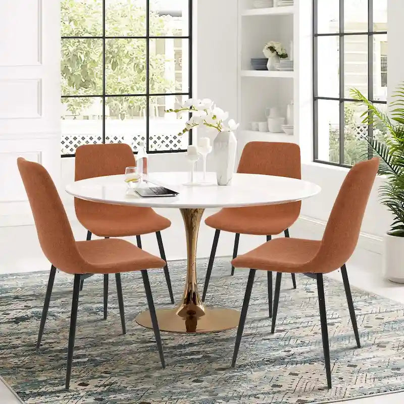 Chaises de salle à manger modernes rembourrées en tissu (lot de 4) - 34x18x18