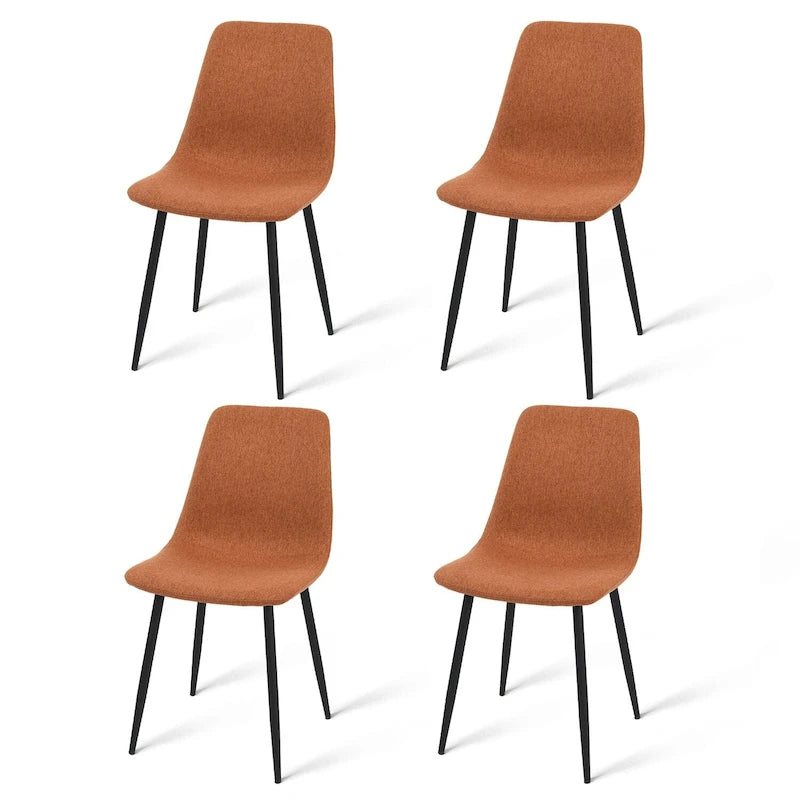 Chaises de salle à manger modernes rembourrées en tissu (lot de 4) - 34x18x18