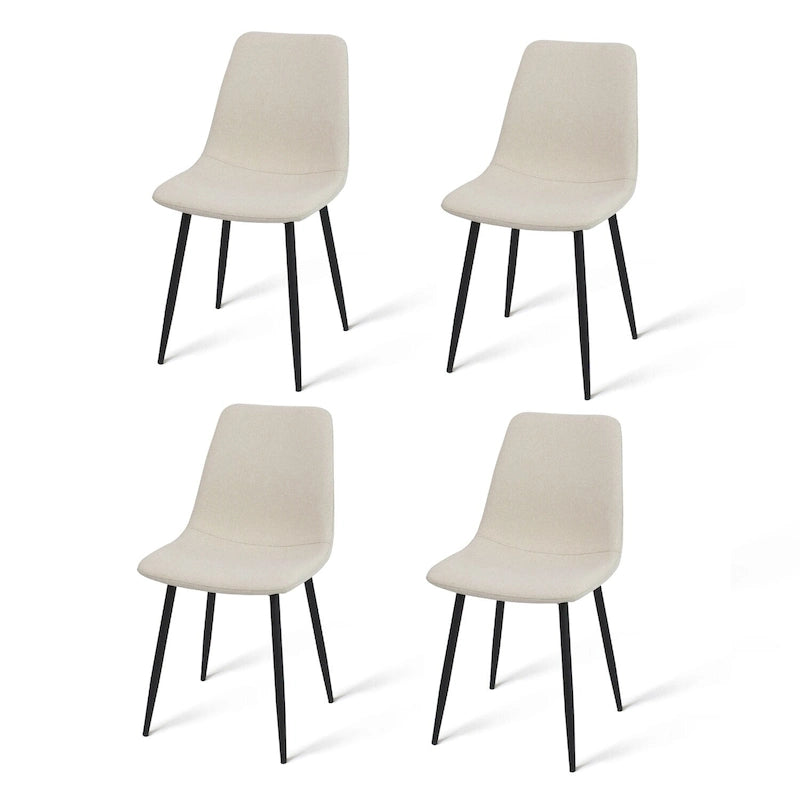 Chaises de salle à manger modernes rembourrées en tissu (lot de 4) - 34x18x18