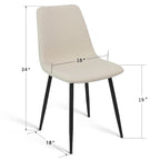 Chaises de salle à manger modernes rembourrées en tissu (lot de 4) - 34x18x18