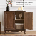 Meuble décoratif de style rustique à double porte de 86 cm de haut