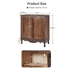 Meuble décoratif de style rustique à double porte de 86 cm de haut