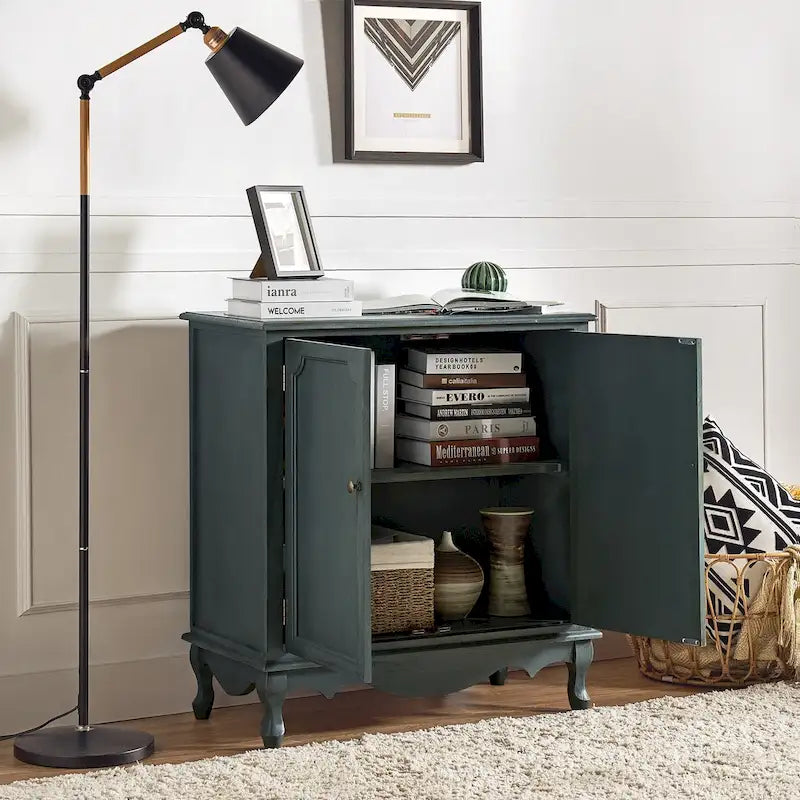 Meuble décoratif de style rustique à double porte de 86 cm de haut