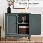 Meuble décoratif de style rustique à double porte de 86 cm de haut