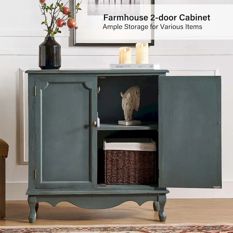 Meuble décoratif de style rustique à double porte de 86 cm de haut