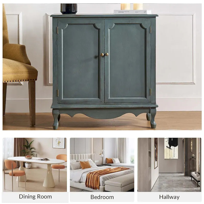 Meuble décoratif de style rustique à double porte de 86 cm de haut