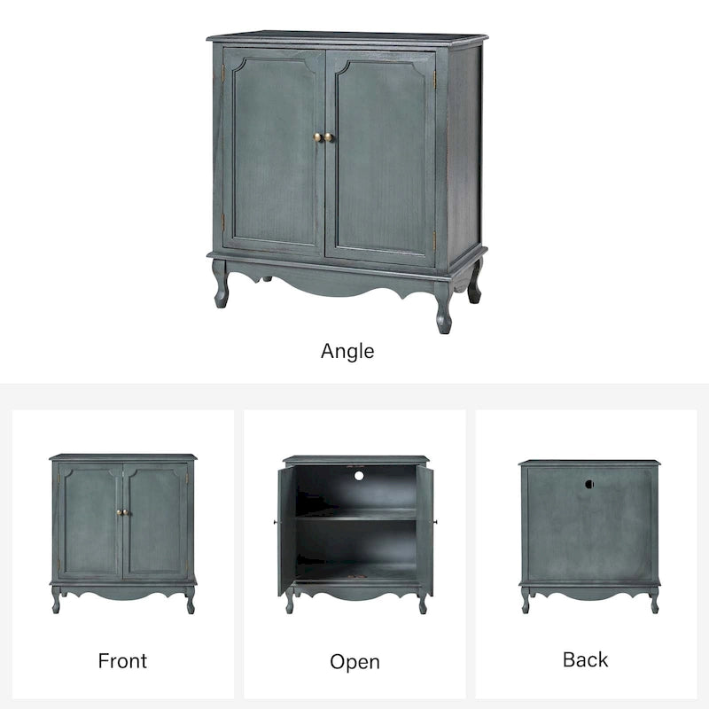 Meuble décoratif de style rustique à double porte de 86 cm de haut