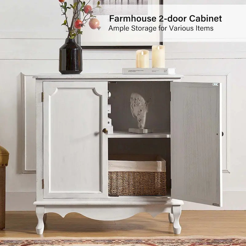 Meuble décoratif de style rustique à double porte de 86 cm de haut