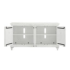 Meuble TV console en bois massif à 4 portes de 65 pouces - 35 pouces de haut x 65 pouces de large x 18 pouces de profondeur