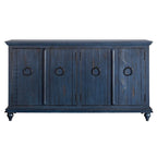 Meuble TV console en bois massif à 4 portes de 65 pouces - 35 pouces de haut x 65 pouces de large x 18 pouces de profondeur