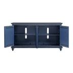 Meuble TV console en bois massif à 4 portes de 65 pouces - 35 pouces de haut x 65 pouces de large x 18 pouces de profondeur