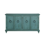 Meuble TV console en bois massif à 4 portes de 65 pouces - 35 pouces de haut x 65 pouces de large x 18 pouces de profondeur