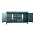 Meuble TV console en bois massif à 4 portes de 65 pouces - 35 pouces de haut x 65 pouces de large x 18 pouces de profondeur