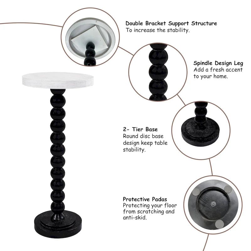 Petite table d'appoint piédestal, table d'appoint contemporaine
