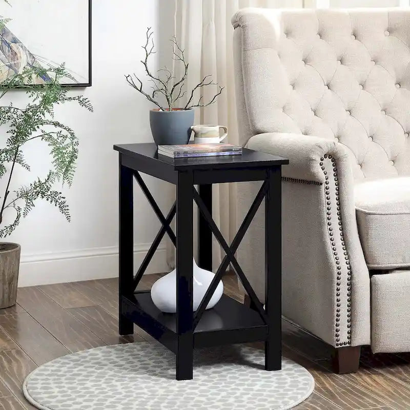 Chairside End Table with Shelf