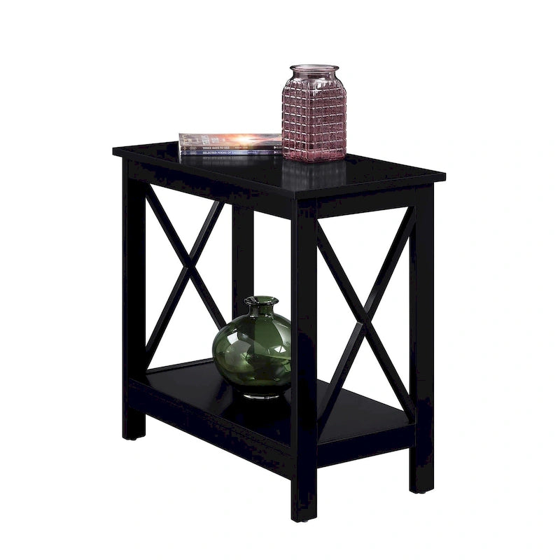 Table d'appoint de chevet avec étagère