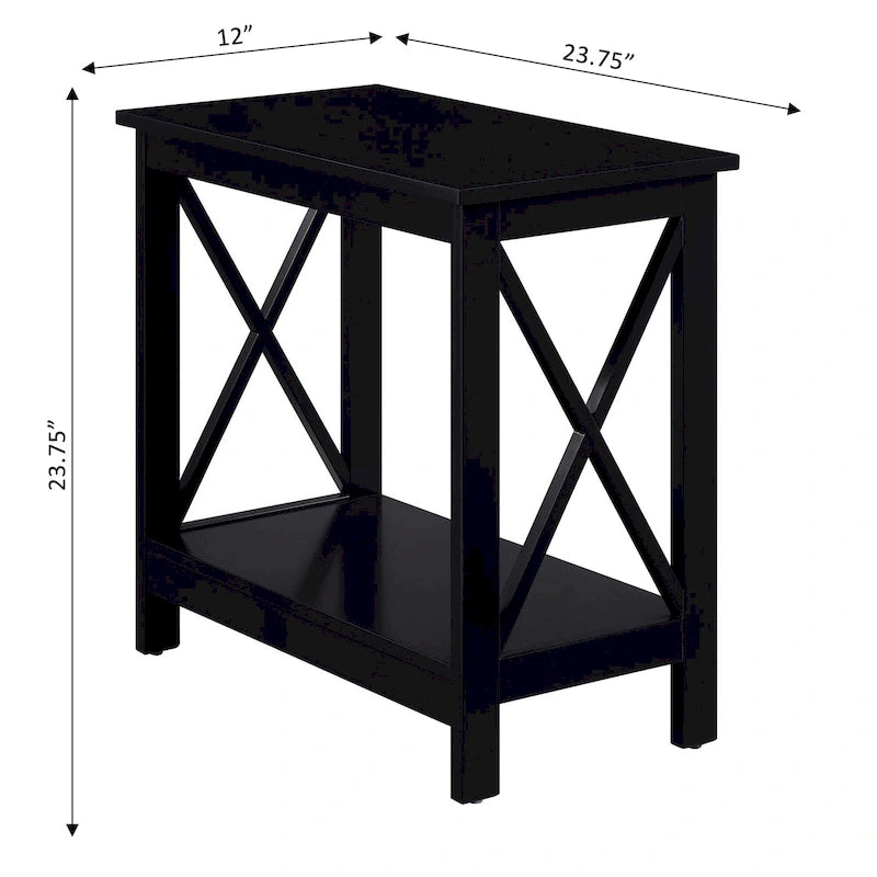 Table d'appoint de chevet avec étagère