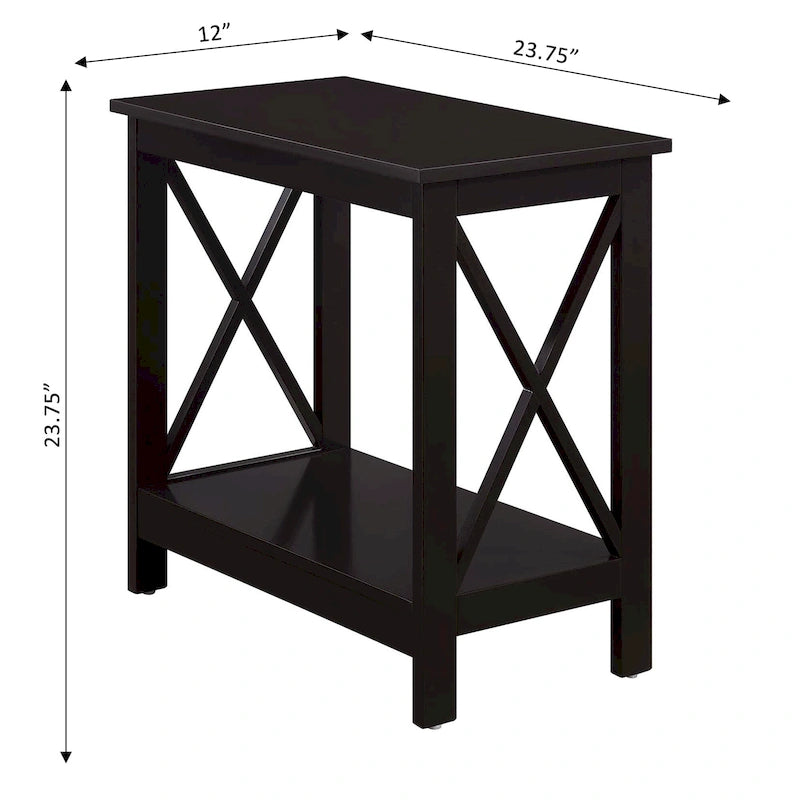 Table d'appoint de chevet avec étagère