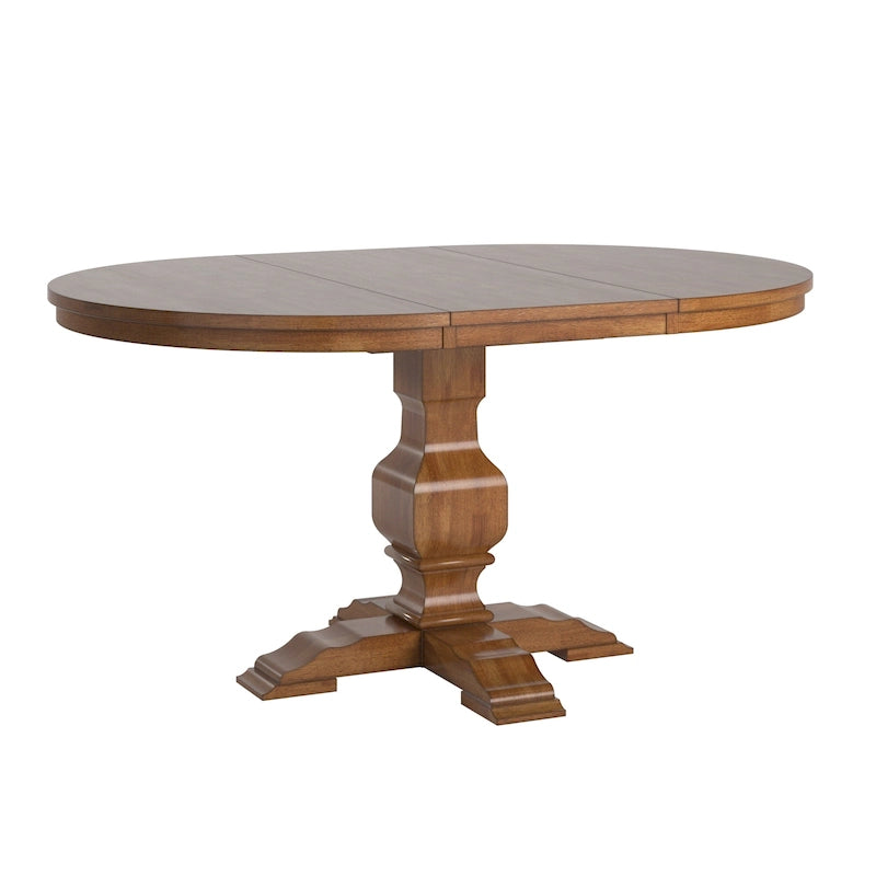 Table à manger ovale en bois massif bicolore