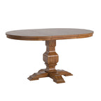 Table à manger ovale en bois massif bicolore