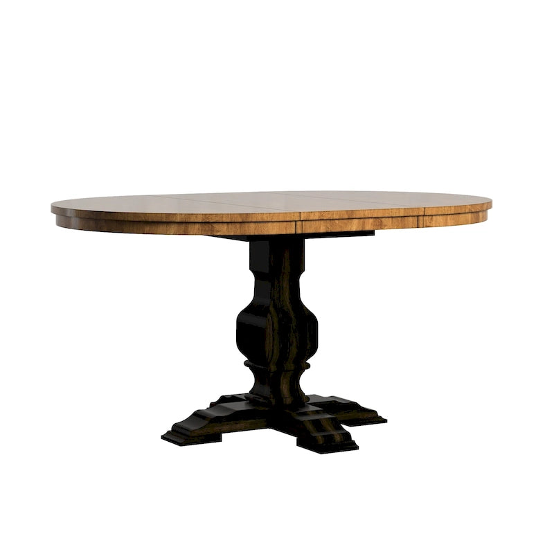Two-Tone Oval Solid Wood Dining Table
