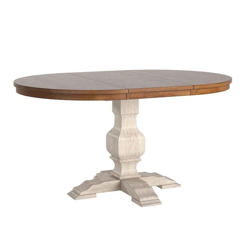 Two-Tone Oval Solid Wood Dining Table