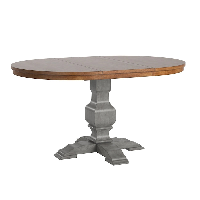Two-Tone Oval Solid Wood Dining Table
