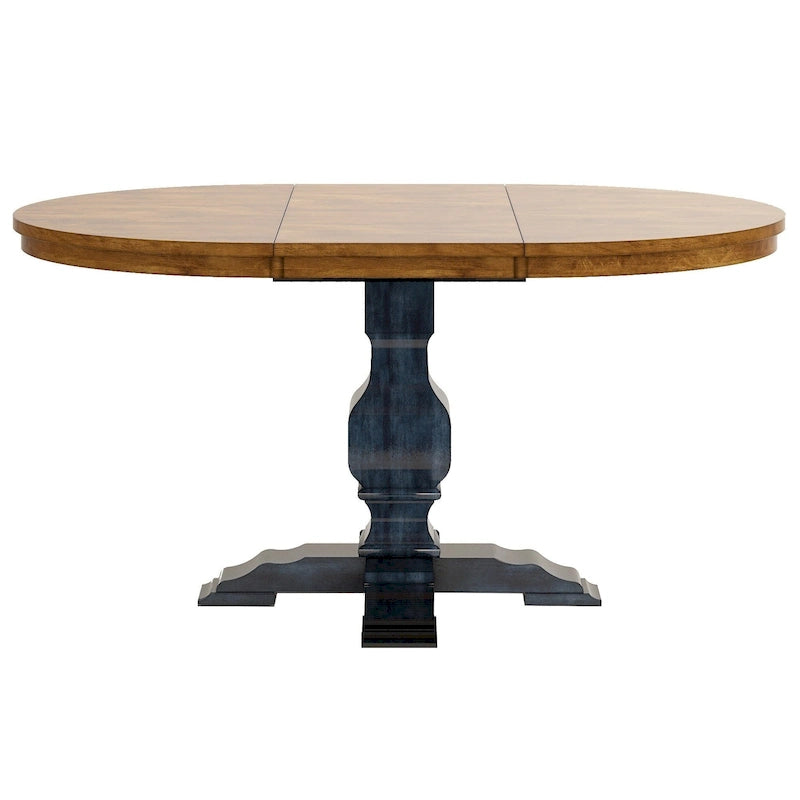 Two-Tone Oval Solid Wood Dining Table
