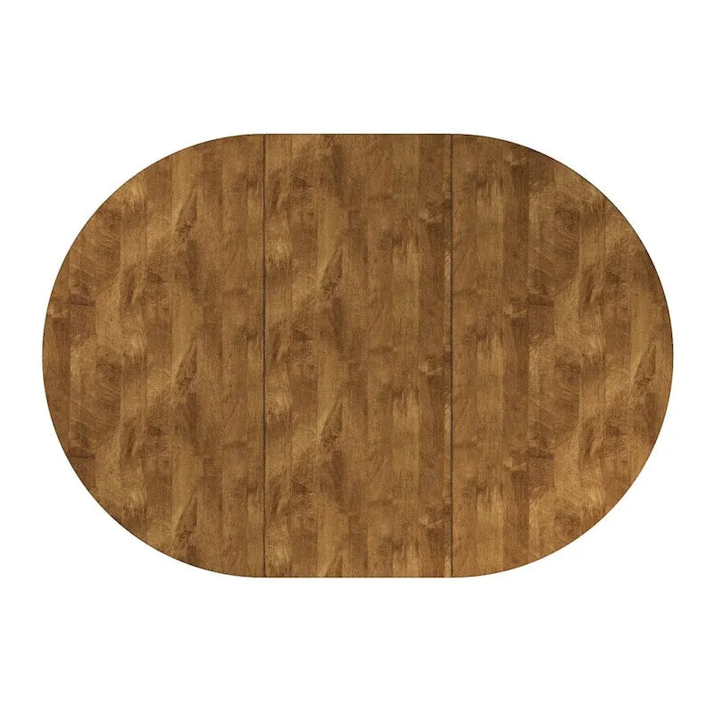 Table à manger ovale en bois massif bicolore