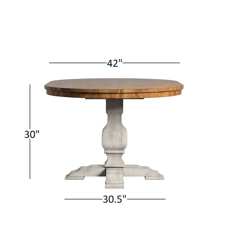 Table à manger ovale en bois massif bicolore