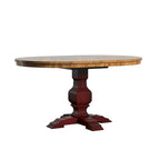 Table à manger ovale en bois massif bicolore
