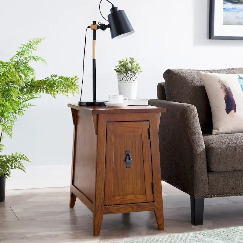 Leick Home Traditional Solid Wood Mission Cabinet End Table