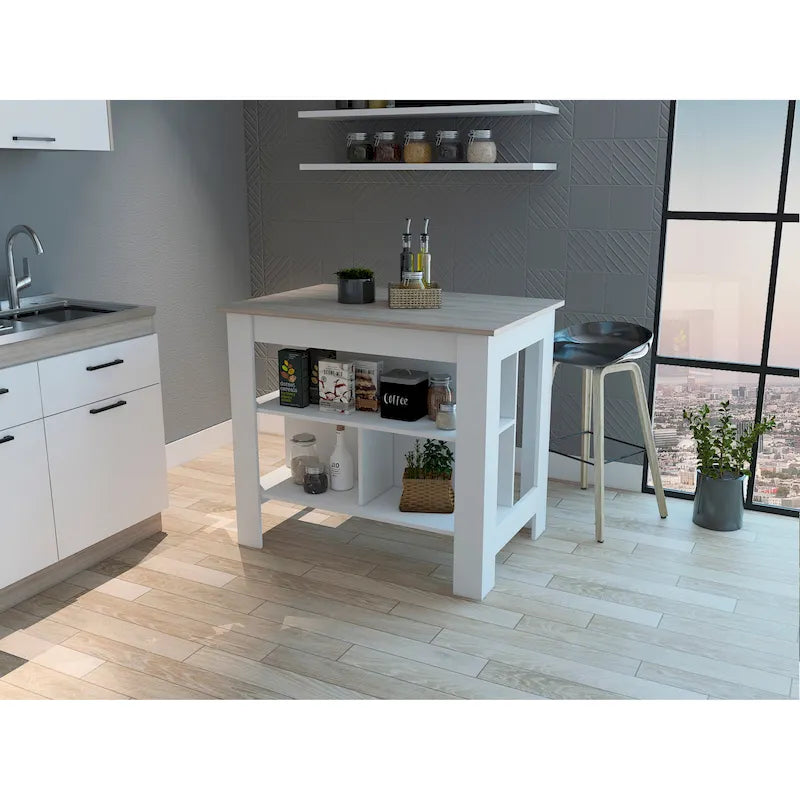 Ilot de cuisine avec surface antibactérienne