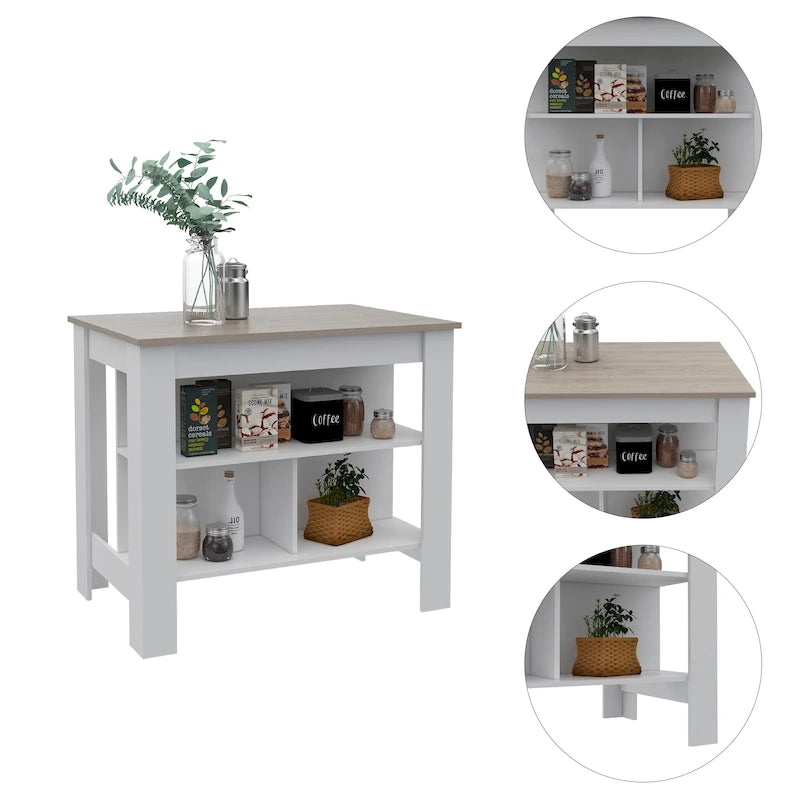 Ilot de cuisine avec surface antibactérienne