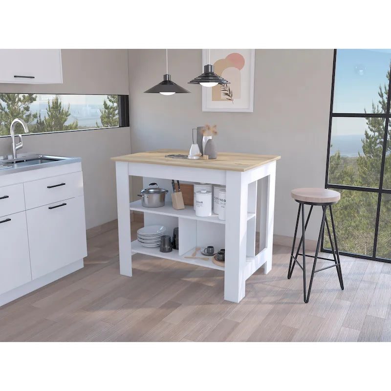 Ilot de cuisine avec surface antibactérienne