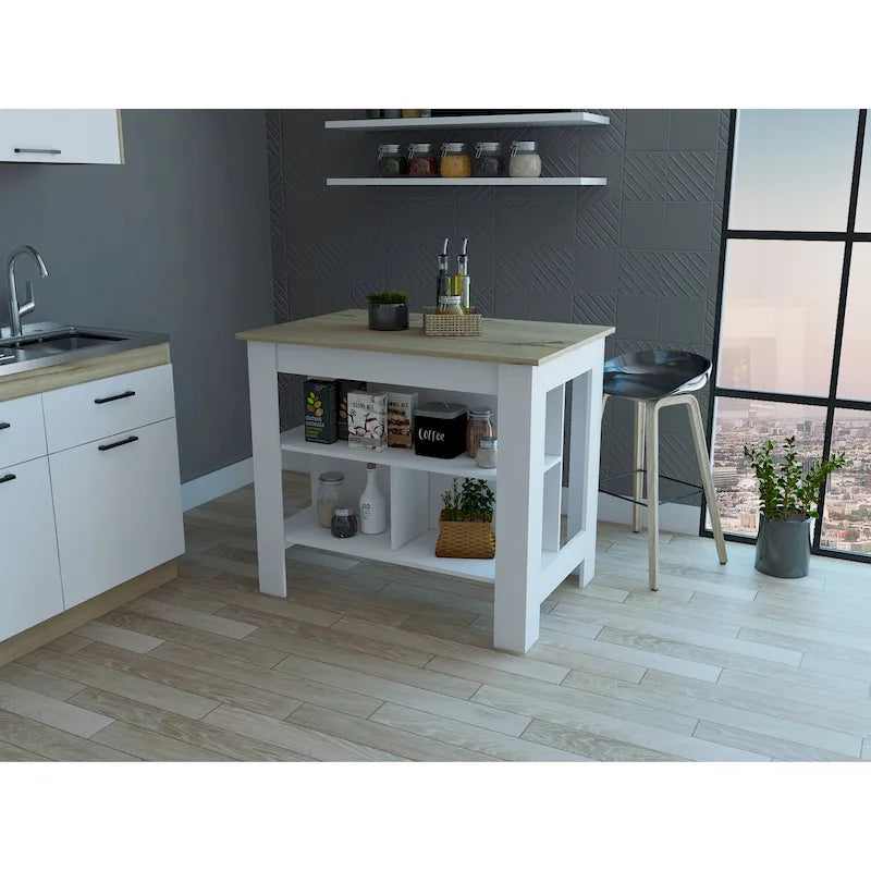 Ilot de cuisine avec surface antibactérienne