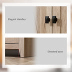 Garde-manger de cuisine autoportant à 4 portes de 183 cm, armoire de rangement avec 4 niveaux et étagères réglables, blanc