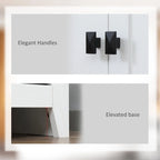 Garde-manger de cuisine autoportant à 4 portes de 183 cm, armoire de rangement avec 4 niveaux et étagères réglables, blanc