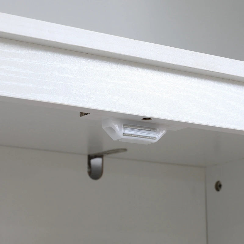 Garde-manger de cuisine autoportant à 4 portes de 183 cm, armoire de rangement avec 4 niveaux et étagères réglables, blanc