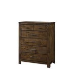 Ensemble de chambre à coucher 6 pièces avec panneaux rustiques bruns