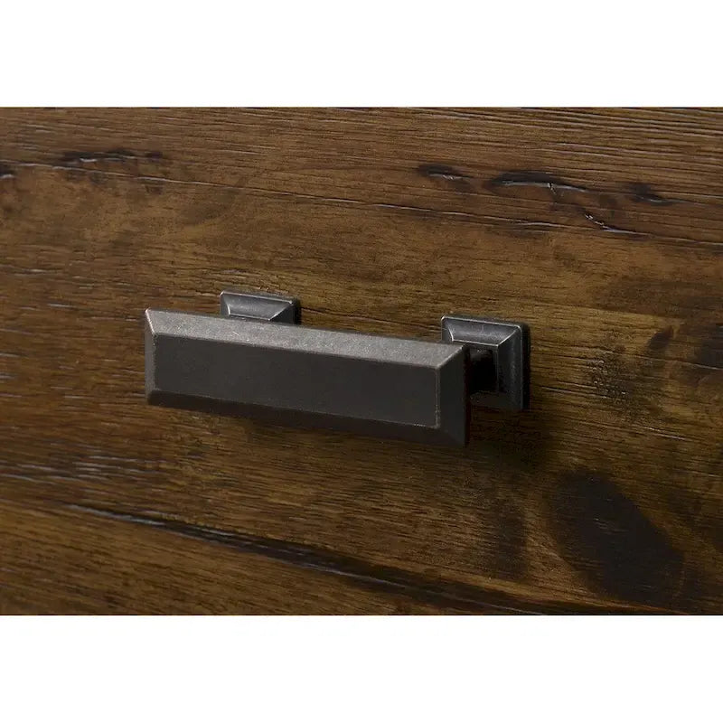 Ensemble de chambre à coucher 6 pièces avec panneaux rustiques bruns