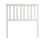 Tête de lit en bois à lattes blanches